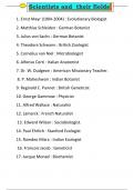 Scientists name and their regarding fields