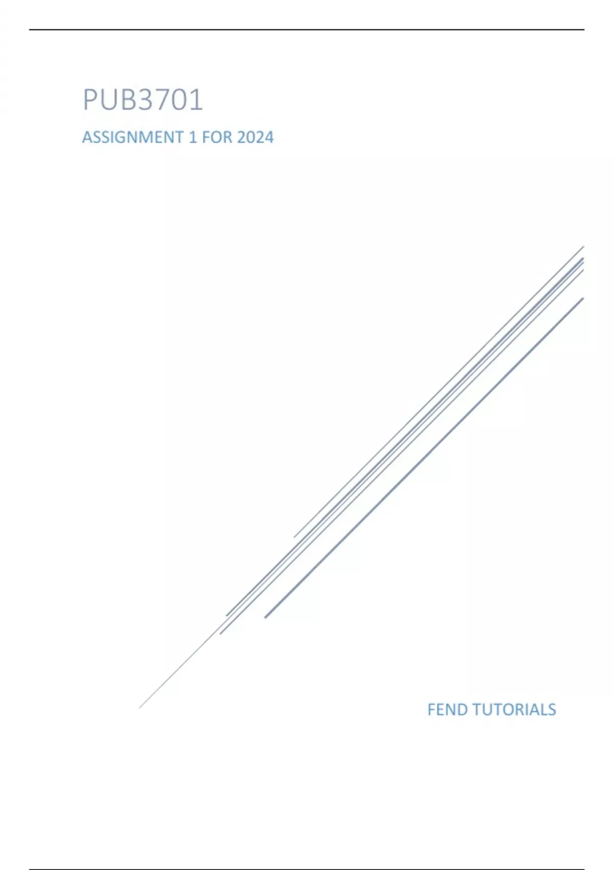 PDU3701 ASSIGNMENT 1 FOR 2024 - PDU3701 (PDU3701) - Stuvia SA