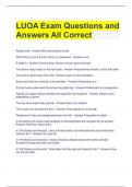 LUOA Exam Questions and Answers All Correct