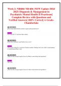 Week 1,2,3, 4 & Midterm Exam: NR606/ NR 606 (NEW Updates 2024/ 2025 BUNDLED TOGETHER WITH COMPLETE SOLUTIONS) Diagnosis & Management in Psychiatric Mental Health II |Reviews with Questions and Verified Answers| 100% Correct| A Grade- Chamberlain 