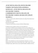 ATI RN MENTAL HEALTH AND PSYCHIATRIC NURSING TEST BANK WITH ANSWERS & RATIONALE / ATI RN MENTAL HEALTH AND PSYCHIATRIC NURSING COMPREHENSIVE MENTAL HEALTH AND PSYCHIATRIC NURSING 2023/2024 NEW UPDATE GRADED A+