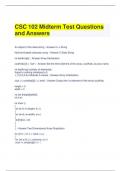 CSC 102 Midterm Test Questions and Answers 