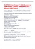 FLETC Written Exam #1 2024 Questions  and Correct Answers Rated A+ FLETC  Written 2024 Exam 1