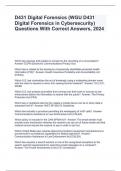 D431 Digital Forensics (WGU D431 Digital Forensics in Cybersecurity) Questions With Correct Answers, 2024