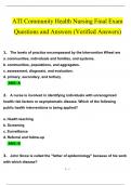 ATI Community Health Nursing Final Exam with Questions and Answers (2024 / 2025) (Verified Answers)