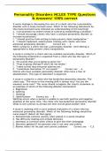 Personality Disorders NCLEX TYPE Questions & Answers/ 100% correct 2024