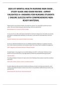 2024 ATI MENTAL HEALTH NURSING NGN EXAM , STUDY GUIDE AND EXAM REVIEW : EXPERT VALIDATED A+ ANSWERS FOR NURSING STUDENTS | ENSURE SUCCESS WITH COMPREHENSIVE NGN-READY MATERIAL