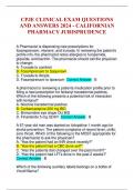 CPJE CLINICAL EXAM QUESTIONS AND ANSWERS 2024 - CALIFORNIAN PHARMACY JURISPRUDENCE