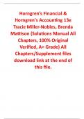 Solution Manual For Horngren's Accounting 13th Edition By Tracie Miller-Nobles, Brenda Mattison (All Chapters, 100% Original Verified, A+ Grade)