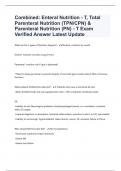 Combined Enteral Nutrition - T, Total Parenteral Nutrition (TPNCPN) & Parenteral Nutrition (PN) - T