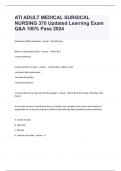 ATI ADULT MEDICAL SURGICAL NURSING 370 Updated Learning Exam Q&A 100% Pass 2024