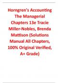 Solutions Manual For Horngren's Accounting The Managerial Chapters 13th Edition By Tracie Miller-Nobles, Brenda Mattison (All Chapters, 100% Original Verified, A+ Grade)