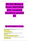 NR 602 Midterm Exam 2023/2024 with complete solutions graded A+