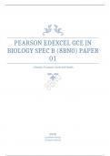 PEARSON EDEXCEL AS BIOLOGY SPEC B  PAPER 1  MARKING SCHEME JUNE 2023