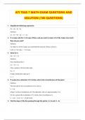 ATI TEAS 7 MATH EXAM QUESTIONS AND  SOLUTION (100 QUESTIONS) A++