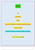 AQA AS ECONOMICS 7135/1 Paper 1 The Operation of Markets and Market Failure Version: 1.0 Final *jun237135101* IB/M/Jun23/E10 7135/1 For Examiner’s Use Section Mark A B TOTAL Monday 15 May 2023 / QUESTION PAPER & MARKING SCHEME/ [MERGED]  Mark scheme June 