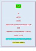 AQA AS HISTORY 7041/2D Religious conflict and the Church in England, c1529– c1570 Component 2D The break with Rome, c1529–1547 Version: 1.0 Final IB/M/Jun23/E4 7041/2D AS  HISTORYQUESTION PAPER & MARKING SCHEME/ [MERGED]  Mark scheme June 2023