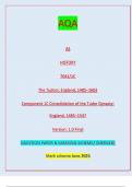 AQA AS HISTORY 7041/1C The Tudors: England, 1485–1603  Component 1C Consolidation of the Tudor Dynasty:  England, 1485–1547 Version: 1.0 Final IB/M/Jun23/E3 7042/2Q A-level HISTORYQUESTION PAPER & MARKING SCHEME/ [MERGED]  Mark scheme June 2023