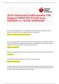 ACLS Advanced Cardiovascular Life Support WRITTEN EXAM 2024 GRADED A+ WITH ANSWERS
