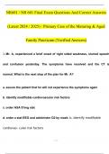 NR601 / NR 601 Final Exam Qs & Ans (Latest 2024 / 2025) : Primary Care of the Maturing & Aged Family Practicum (Verified Answers)