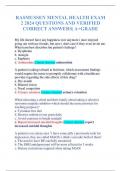 RASMUSSEN MENTAL HEALTH EXAM 2 2024 QUESTIONS AND VERIFIED CORRECT ANSWERS| A+GRADE