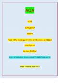 AQA GCSE SOCIOLOGY 8192/2 Paper 2 The Sociology of Crime and Deviance and Social  Stratification Version: 1.0 Final *JUN238192201* IB/G/Jun23/E5 8192/2 AQA QUESTION PAPER & MARKING SCHEME/ [MERGED]