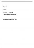  #O C R  GCSE  Physics A Gateway  J249/03: Paper 3 (Higher Tier)    Mark Scheme for June 2023