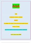 AQA GCSE COMBINED SCIENCE: SYNERGY 8465/2F Foundation Tier Paper 2 Life and Environmental Sciences Version: 1.0 Fina G/KL/Jun23/E5 8465/2F (JUN2384652F01) GCSE COMBINED SCIENCE: SYNERGY Foundation Tier Paper 2 Life and Environmental Sciences  QUESTION PAP