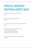 HESI A2- BIOLOGY SECTION LATEST 2024