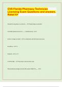 CVS Florida Pharmacy Technician  Licensing Exam Questions and answers.  Rated A+/ LATEST EXAM PREDICTION PAPER FOR 2024/25. APPROVED.