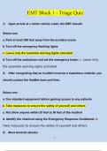 West Coast EMT Block 1 Triage Quiz | Questions with 100% Correct Answers | Verified | Updated 2024