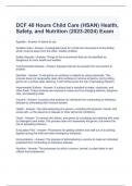 DCF 40 Hours Child Care (HSAN) Health, Safety, and Nutrition (2023-2024) Exam Questions and Answers