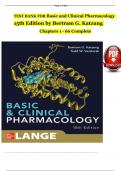 TEST BANK For Basic and Clinical Pharmacology, 15th Edition by Bertram G. Katzung, Verified Chapters 1 - 66, Complete Newest Version