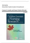 Test Bank - Polit and Beck Canadian Essentials of Nursing Research, 3rd Edition (Loiselle, 2011), Chapter 1-18 | All Chapters