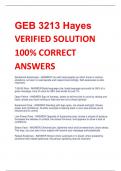 LATEST 2024 GEB 3213 Hayes VERIFIED SOLUTION 100% CORRECT ANSWERS
