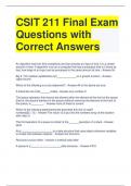 CSIT 211 Final Exam Questions with Correct Answers