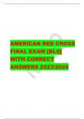 AMERICAN RED CROSS  FINAL EXAM [BLS]  WITH CORRECT  ANSWERS 20232024