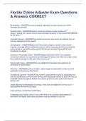 Florida Claims Adjuster Exam Questions & Answers CORRECTAbandonment - ANSWERProperty insurance policies usually contain a(n) __________ clause, *stating the insured cannot dump damaged property on the insurer and demand its full valueVAbandonment - ANSWER