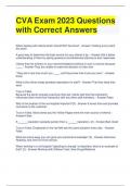 CVA Exam 2023 Questions with Correct Answers