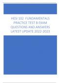 HESI 102 FUNDAMENTALS PRACTICE TEST B EXAM QUESTIONS AND ANSWERS LATEST UPDATE 2022 2023