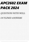 APC2602 EXAM PACK 2024