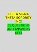 DELTA SIGMA THETA SORORITY INC. 51 QUESTIONS AND ANSWERS (A+)
