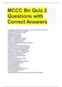 MCCC Bn Quiz 2 Questions with Correct Answers