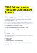 EMCC Criminal Justice Final Exam Questions and Answers