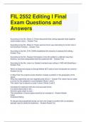 FIL 2552 Editing I Final Exam Questions and Answers