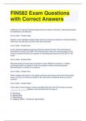 FIN582 Exam Questions with Correct Answers