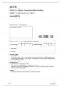 #O C R GCSE (9–1) Food Preparation and Nutrition J309/01 Food preparation and nutrition June 2023