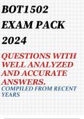 BOT1502 EXAM PACK 2024