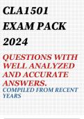 CLA1501 EXAM PACK 2024