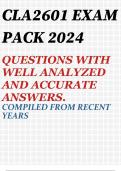 CLA2601 EXAM PACK 2024